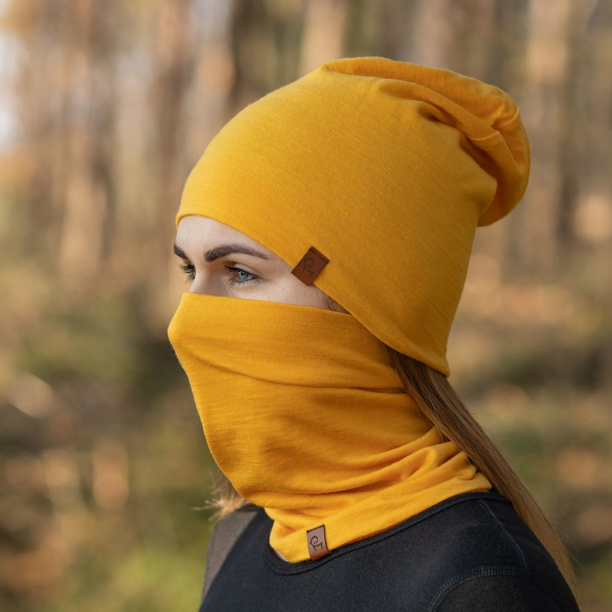 Women's Merino Beanie & Gaiter 2-Piece Mango Yellow