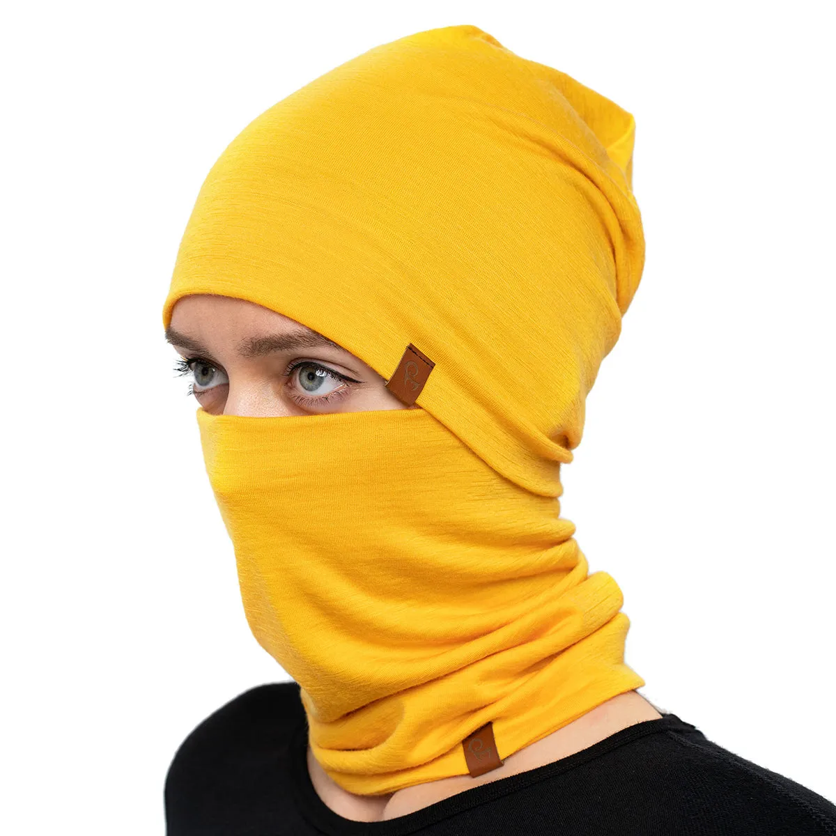 Women's Merino Beanie & Gaiter 2-Piece Mango Yellow