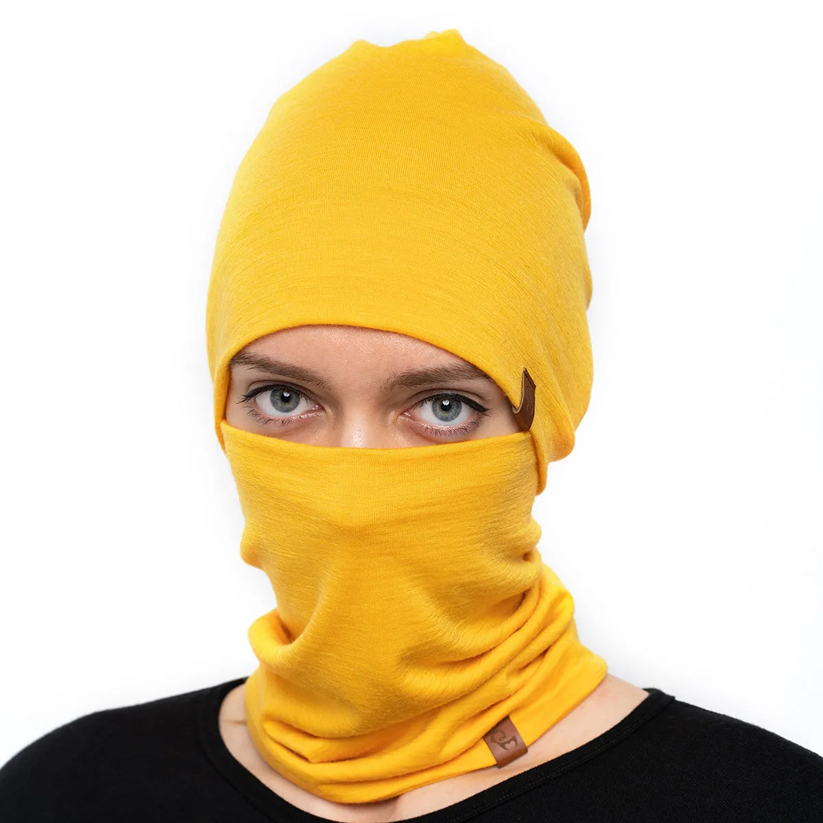 Women's Merino Beanie & Gaiter 2-Piece Mango Yellow