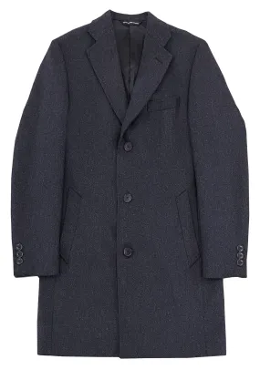 Wool Cashmere Charcoal Twill Overcoat