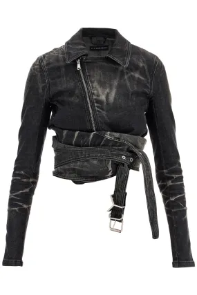 Y Project denim jacket with criss-cross belt