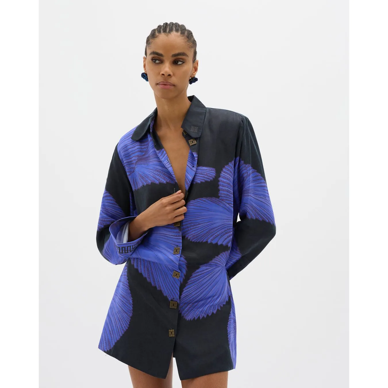 Yin Nights Palms Shirt Dress