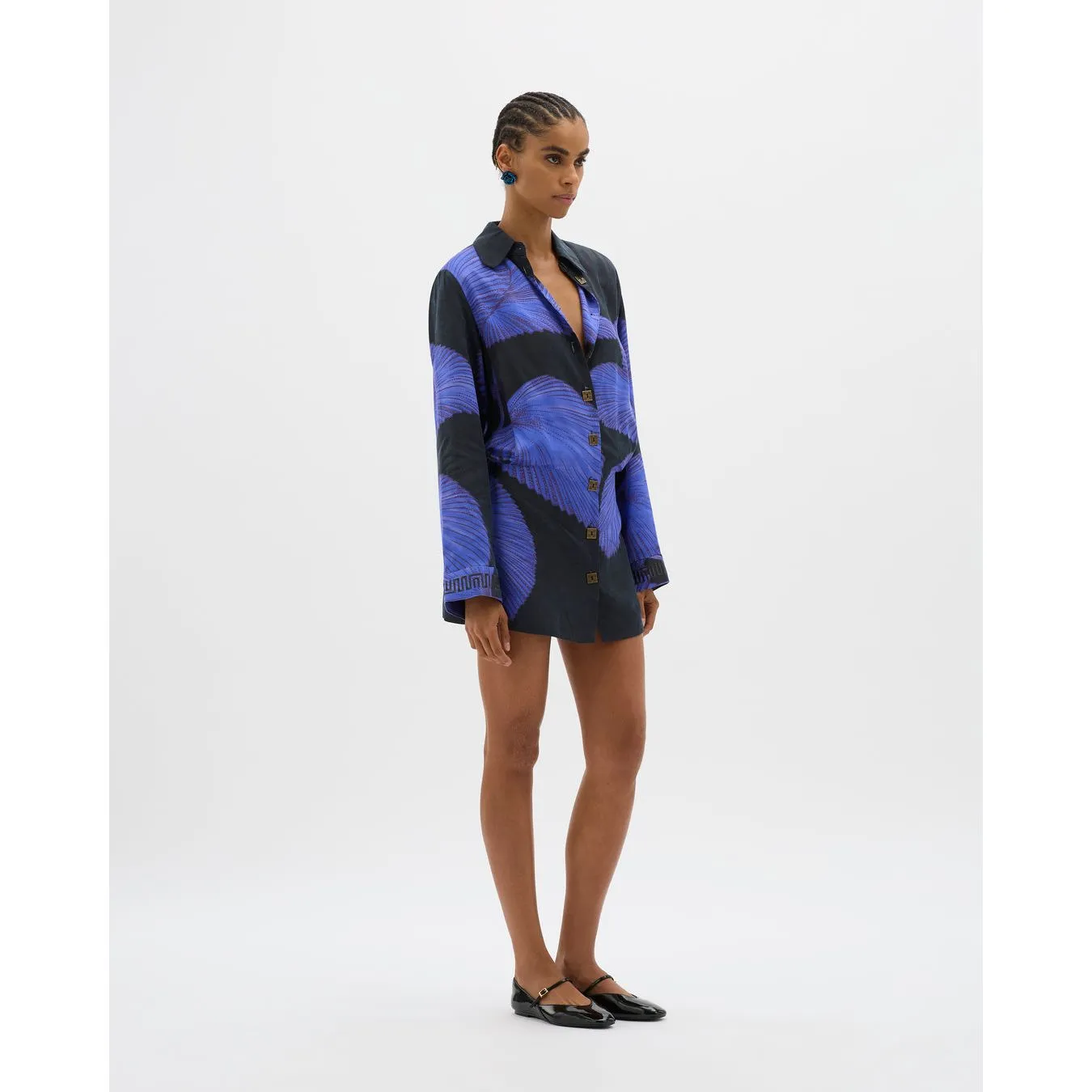 Yin Nights Palms Shirt Dress