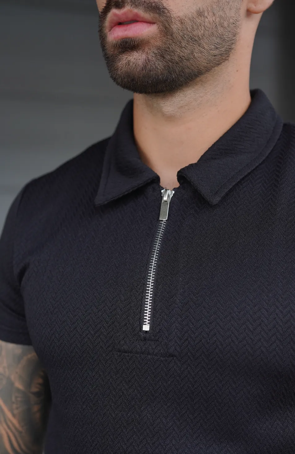 Zig Zag Polo in Black