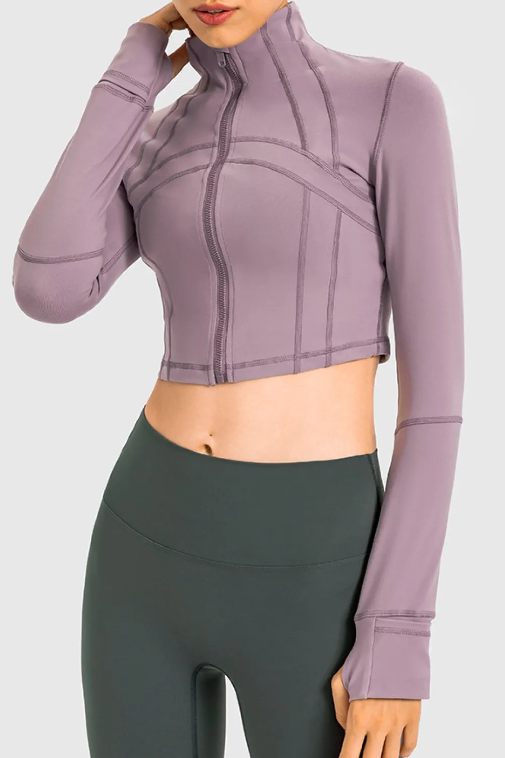 ZIP UP CROPPED SPORTS JACKET